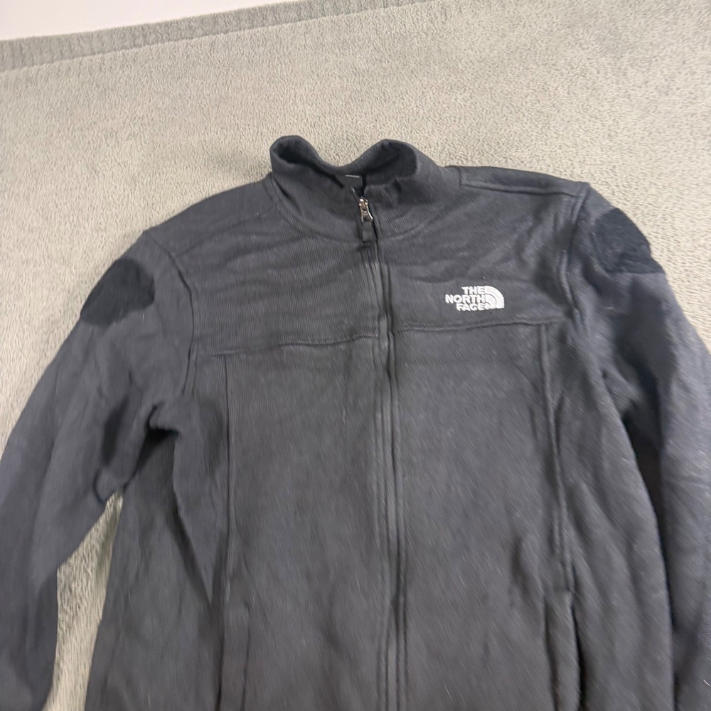 The North Face Mens Black Full Zip Fleece Jacket Mock Neck L 9072